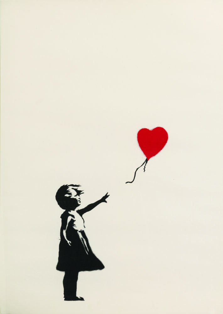 Girl with Balloon 2004-2005 serigrafia su carta, 76x56 cm Collezione privata