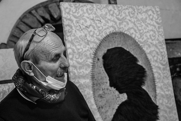 Giuseppe Leone nel suo atelier, maggio 2020 © Luigi Salierno