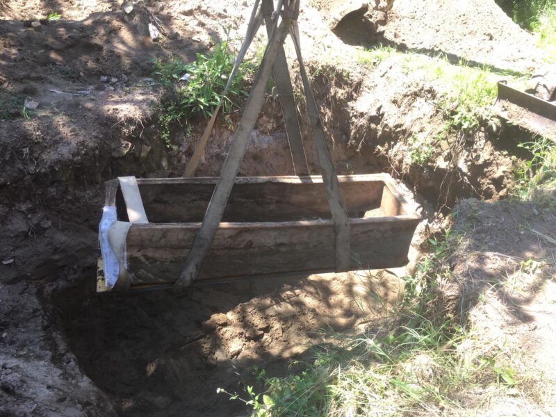 Sarcofago rinvenuto in Via di Castel Fusano