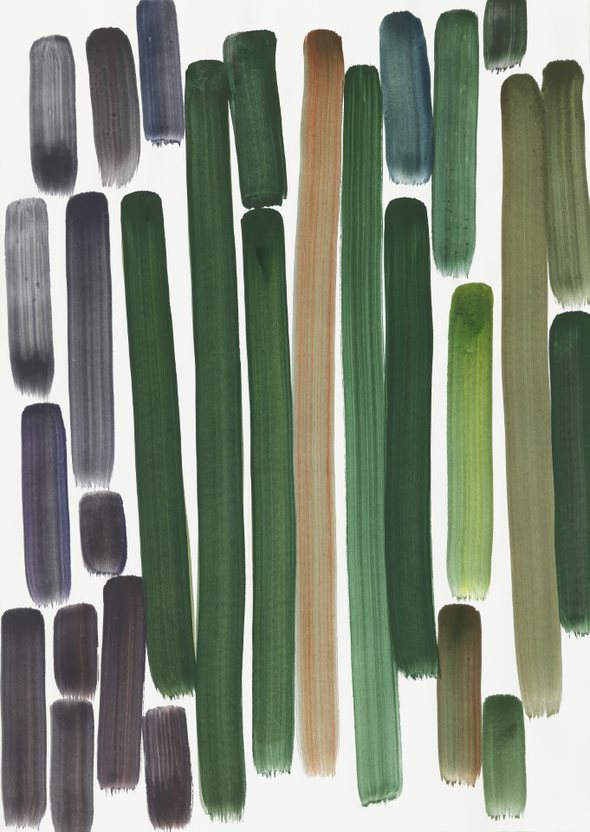 Silvia Bächli Untitled, 2019 Gouache on paper 62×44 cm; 65×47×3 cm 