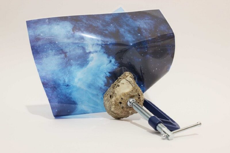 May Italian Art - Federica Di Carlo Out of the Blue, 2017 Morsa, conchiglia fossile, acetato/Clamp, fossil shell, acetate 33 x 30 x 20 cm