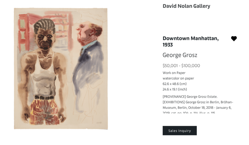 George Grosz, Downtown Manhattan, 1933, gouache , 62.6 x 48.6 (cm) - $50,000/ $100,000