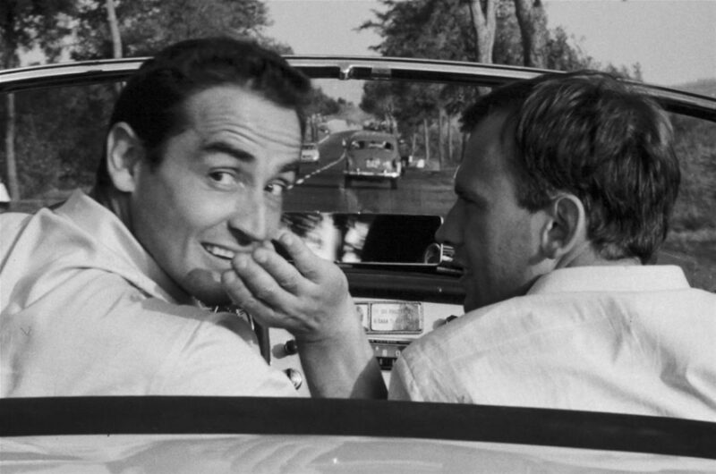 Vittorio Gassman con Jean Louis Trintignan in Il sorpasso