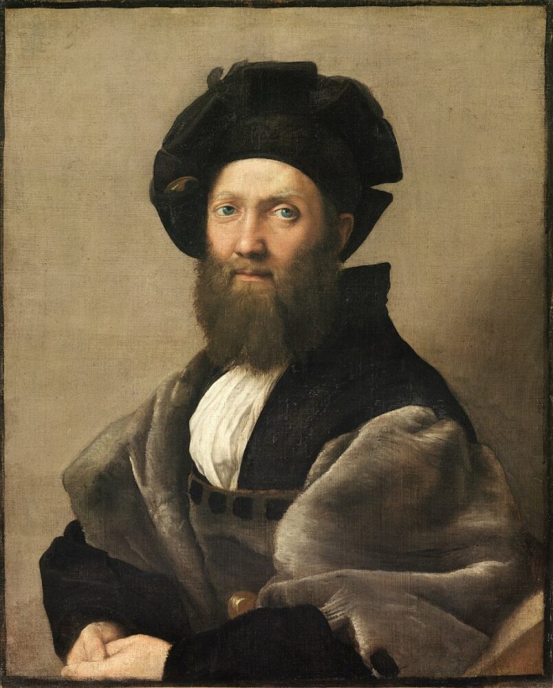 Raffaello, Ritratto di Baldassarre Castiglione, 1516-19 riproduzione di FACTUM ARTE (Adam Lowe).