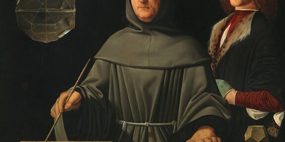 Jacometto Veneziano (?), Ritratto di fra Luca Pacioli con un allievo, 1495 circa, Napoli, Museo e Real Bosco di Capodimonte