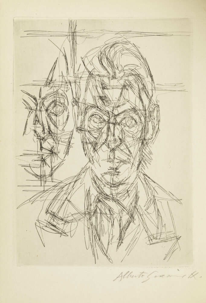 Alberto Giacometti André du Bouchet I, 1955-1956 Illustrazione per il frontespizio di André du Bouchet, Dans la chaleur vacante, Paris 1961 Acquaforte 16,7 x 12,2 cm, matrice