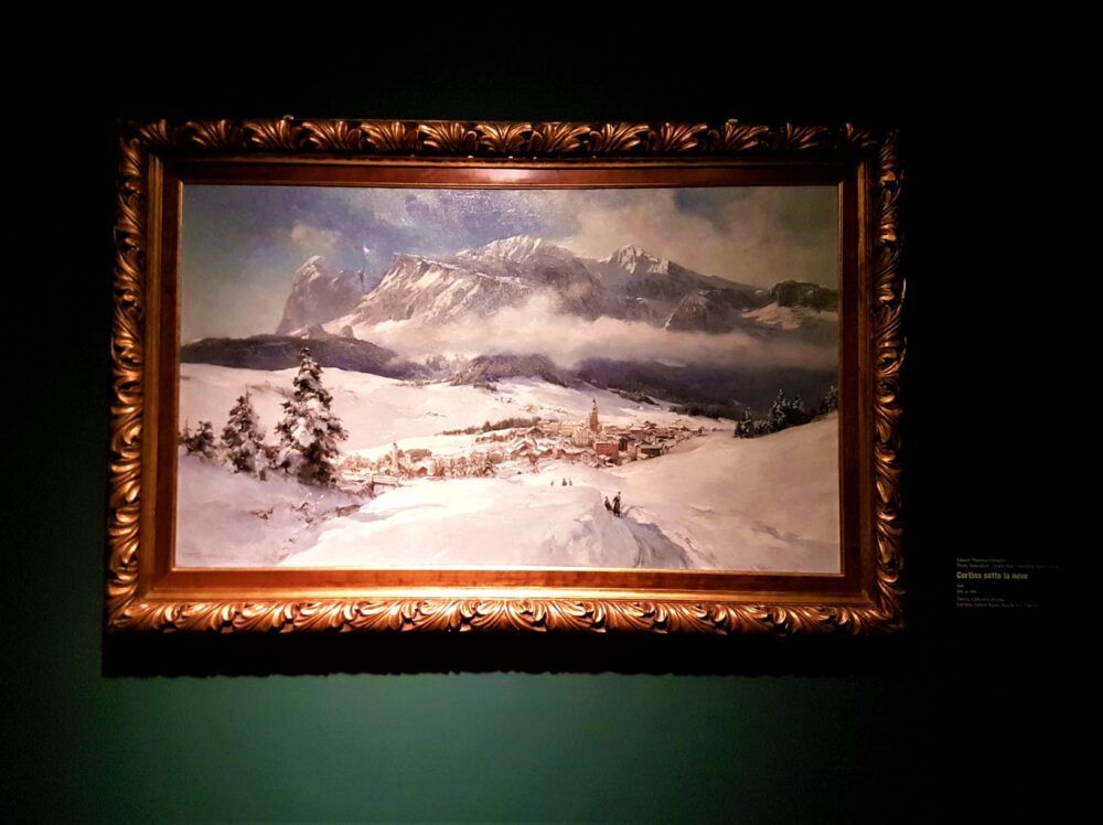 Allestimento mostra Il Racconto della Montagna nella pittura tra Ottocento e Novecento