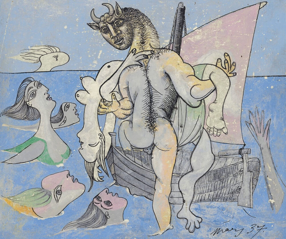 Pablo Picasso, Baigneuses, sirènes, femme nue et minotaure (1937, estimate: $6,000,000-9,000,000)
