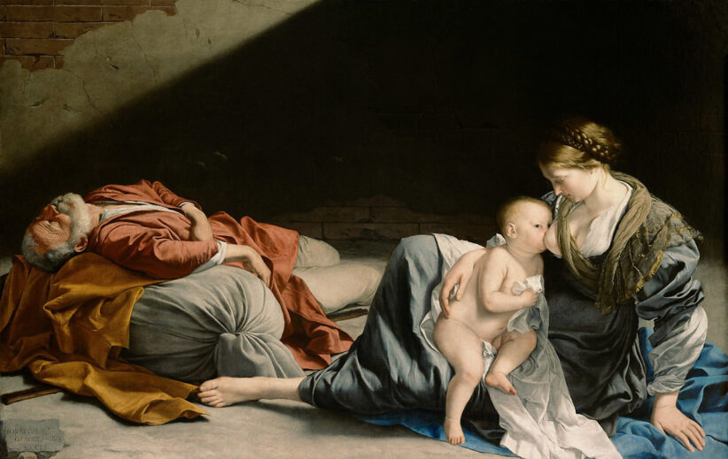 Orazio Gentileschi: Riposo durante la fuga in Egitto, olio su tela, Vienna, Kunsthistoriches Museum