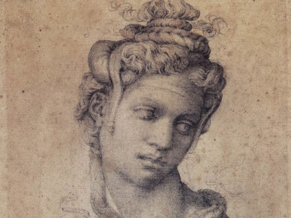 Michelangelo Buonarroti, Cleopatra, 1535 circa. Matita nera, 232 x 182 mm. Casa Buonarroti, Firenze, inv. 2 F
