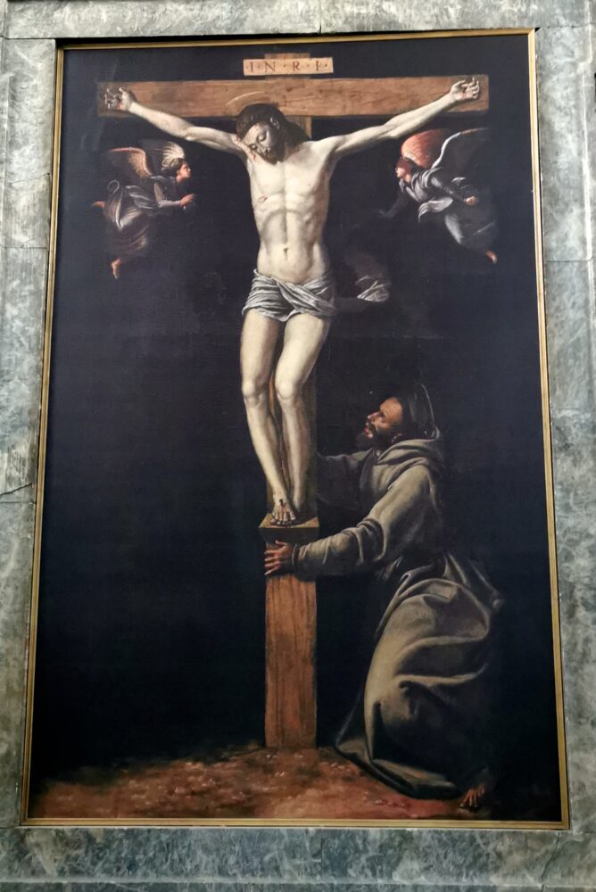 Dono Doni, Crocifisso adorato da San Francesco, a Bevagna