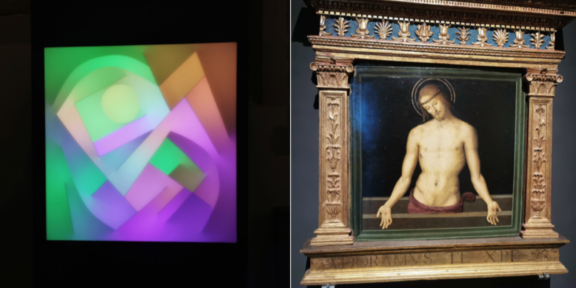 La Lightbox di Brian Eno in dialogo con il Cristo morto in pietà del Perugino