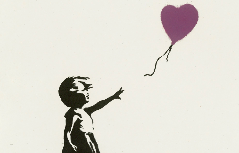 100% di venduto per l’asta online di Banksy da Christie’s. Record per la ragazza col palloncino