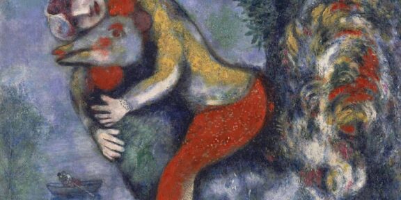 Marc Chagall su un gallo