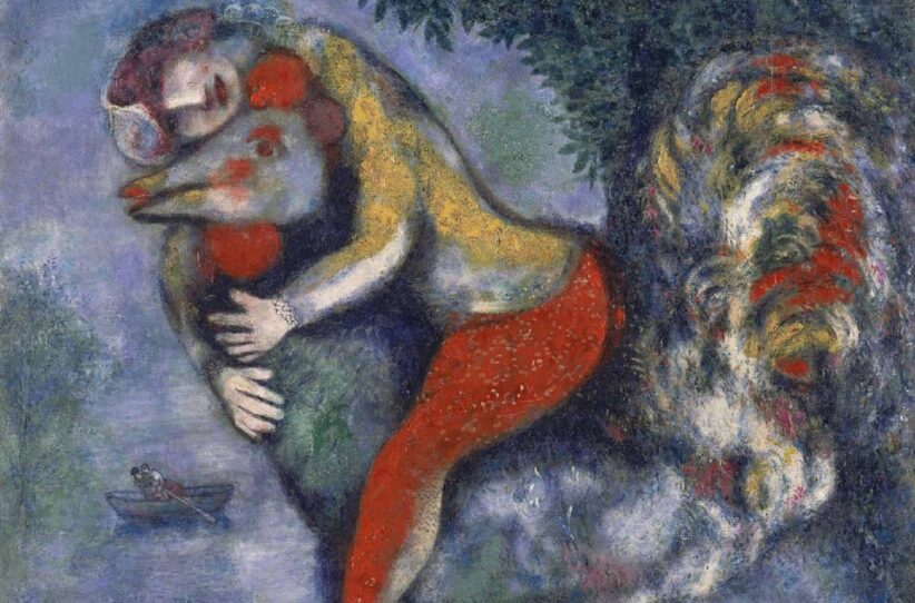 Marc Chagall su un gallo