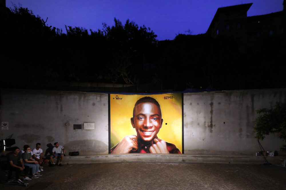 Paliano (ROMA), il murales di OZMO dedicato a Willy Monteiro Duarte, presso il suo paese di origine. foto di Marco Garofalo