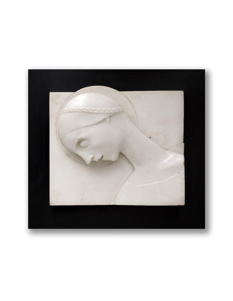 Adolfo Wildt, Mater Purissima, 1918, altorilievo in marmo bianco di Carrara, già Collezione Balzarotti Milano