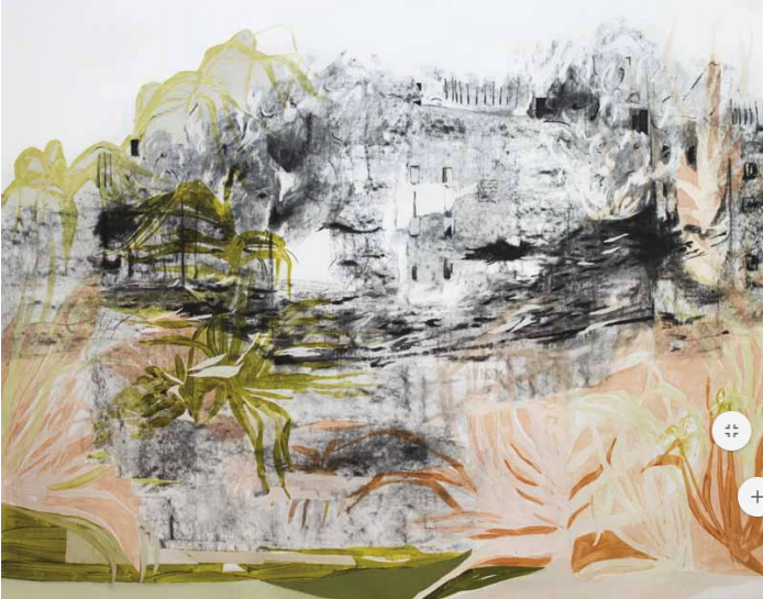 Greta Pllana, More points of view-Uncertain future, 2019, tecnica mista su tela, 160x136cm