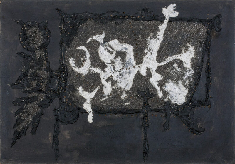 Lucio Fontana Concetto spaziale (Barocco) 1956 oil mixed media and glitter on canvas Courtesy Mazzoleni London Torino