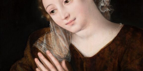 JanMassys [Anversa 1510 ca. – 1575] Vergine in Preghiera Olio su tavola cm 44x56