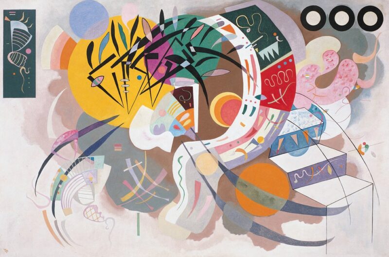 Kandinsky Dominant Curve (Courbe dominante) April 1936 Oil on canvas, 129.2 × 194.3 cm Solomon R. Guggenheim Museum, New York, Solomon R. Guggenheim Founding Collection 45.989 © Vasily Kandinsky, VEGAP, Bilbao, 2020