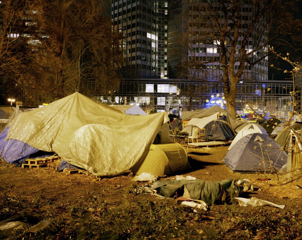 Armin Linke Volvo Studio Milano Occupy Frankfurt, camp in front of the ECB, Frankfurt am Main, Germany, © Armin Linke, 2011