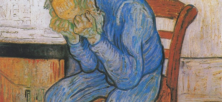 Vincent Van Gogh, Sulla soglia dell'eternità (particolare, 1890)