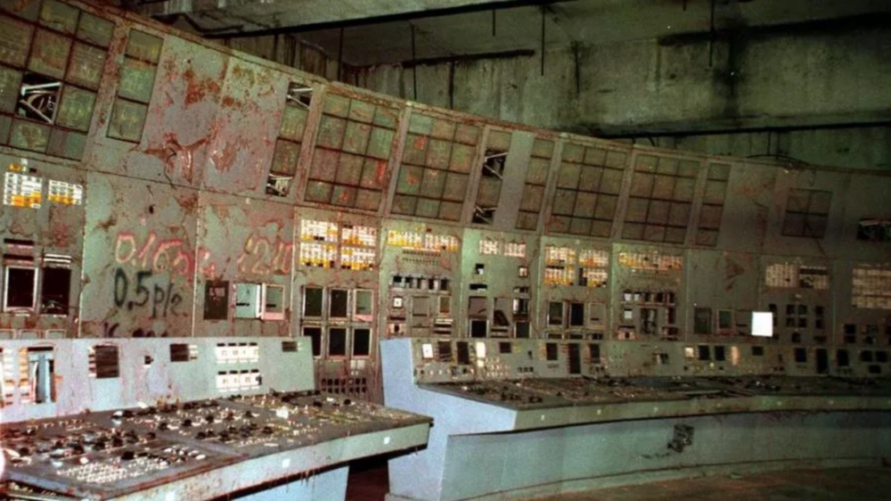 La sala di controllo del reattore 4 di Chernobyl