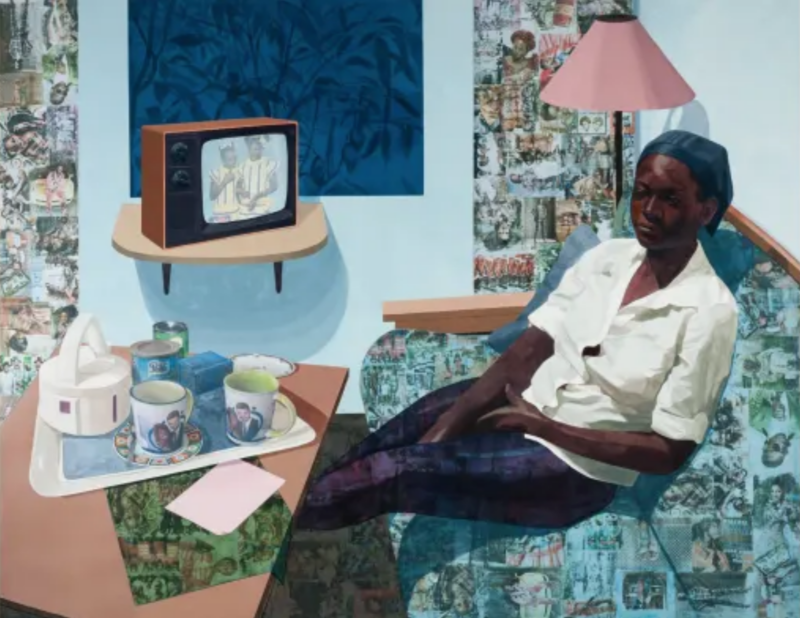 Njideka Akunyili Crosby, Super Blue Omo, 2016