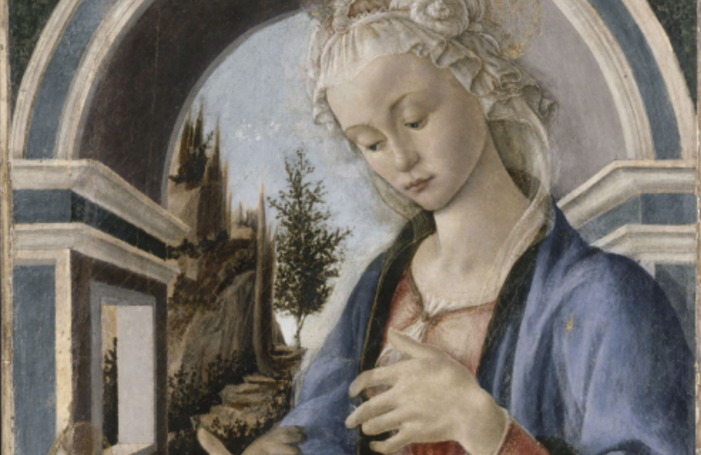 Sandro Botticelli (1444 - 1510), Madonna Campana, 1467-1470, foto © RMN-Grand Palais - René-Gabriel Ojéda (particolare)