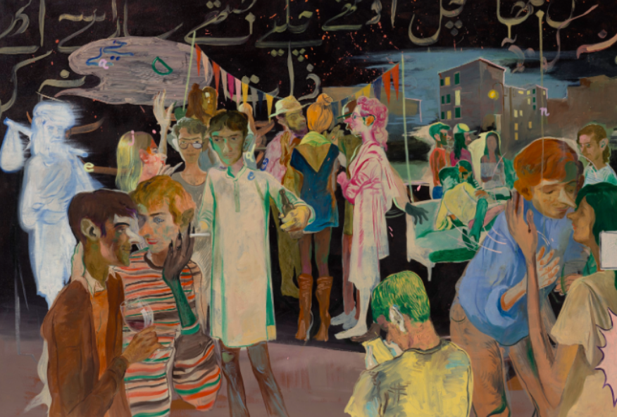 Salman Toor, Rooftop Party With Ghosts 1 (2015)