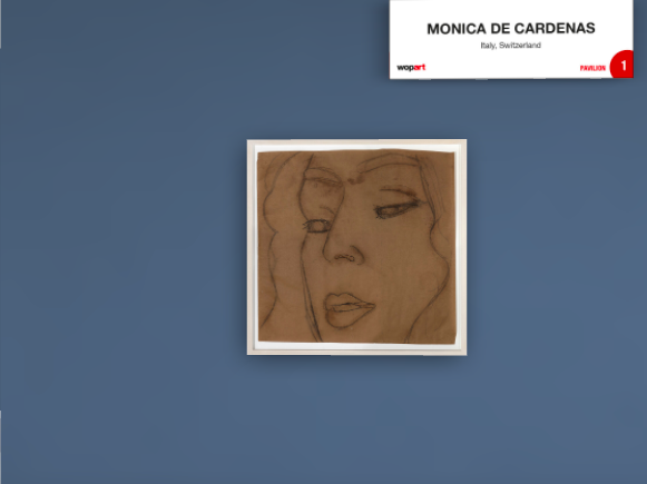 Un disegno di Alex Katz, _Marisa_, 2016, chalk and charcoal on paper 136x134 esposto da Monica De Cardenas