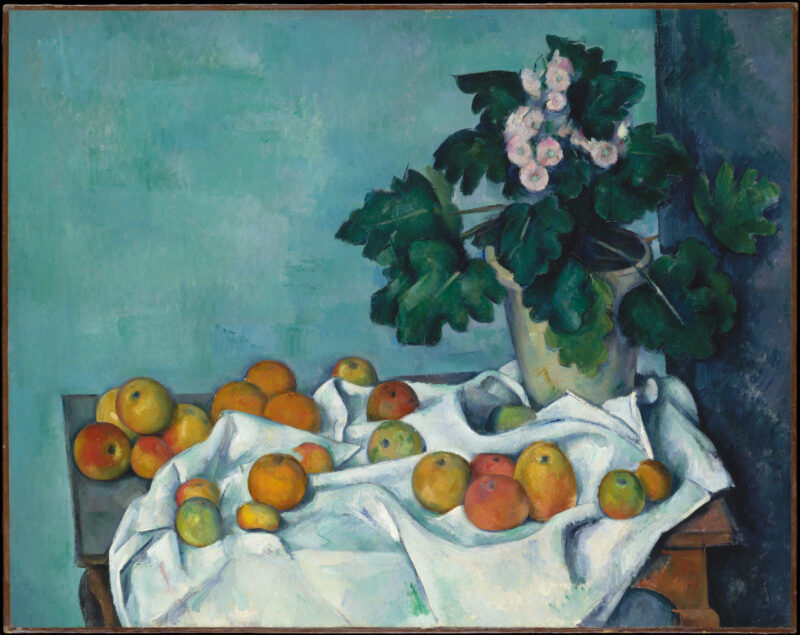 Primule e arance in Cezanne