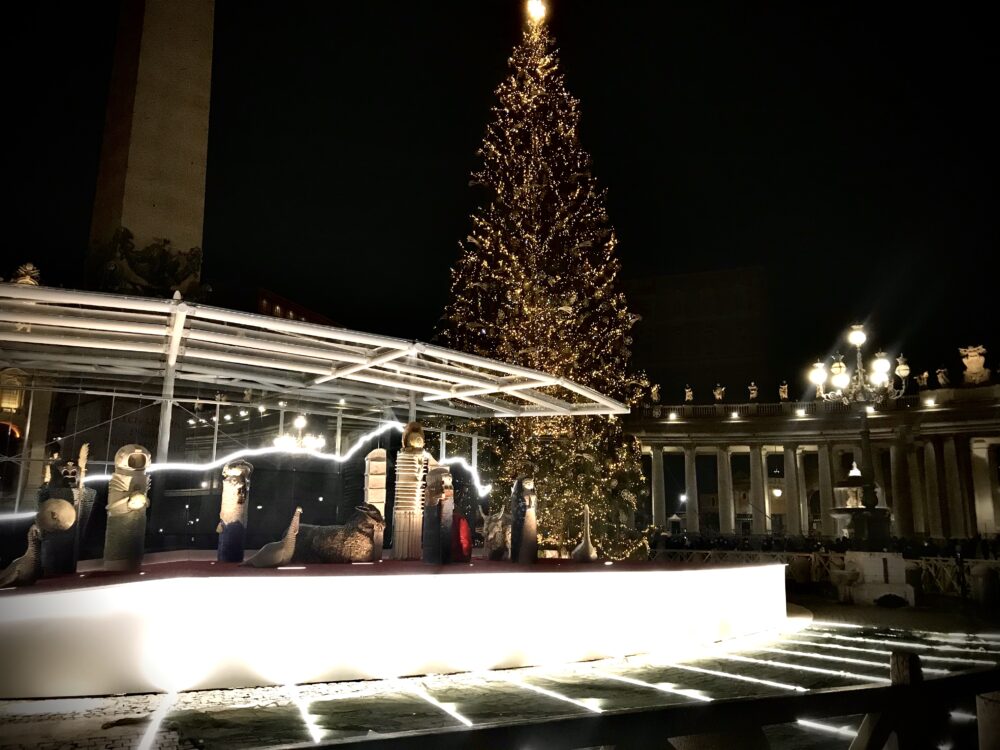 Albero ed il presepe di Piazza San Pietro