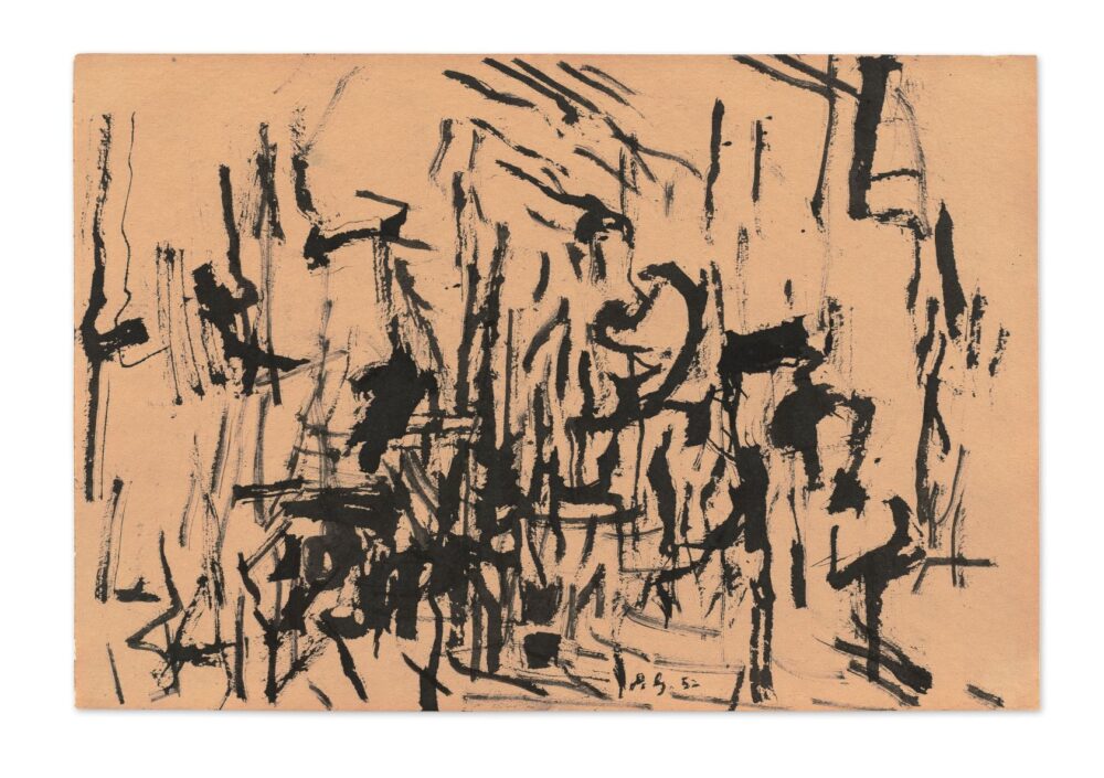 Philip Guston October Fall 1952 Quill and ink on paper 30.5 x 43.2 cm / 12 x 17 in Photo: Timothy Doyon 