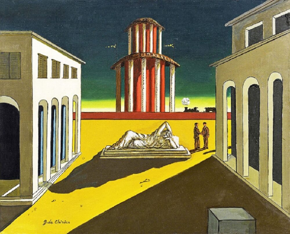 Giorgio-De-Chirico-Piazza-dItalia-olio-su-tela-50-x-60-cm.-Collezione-privata
