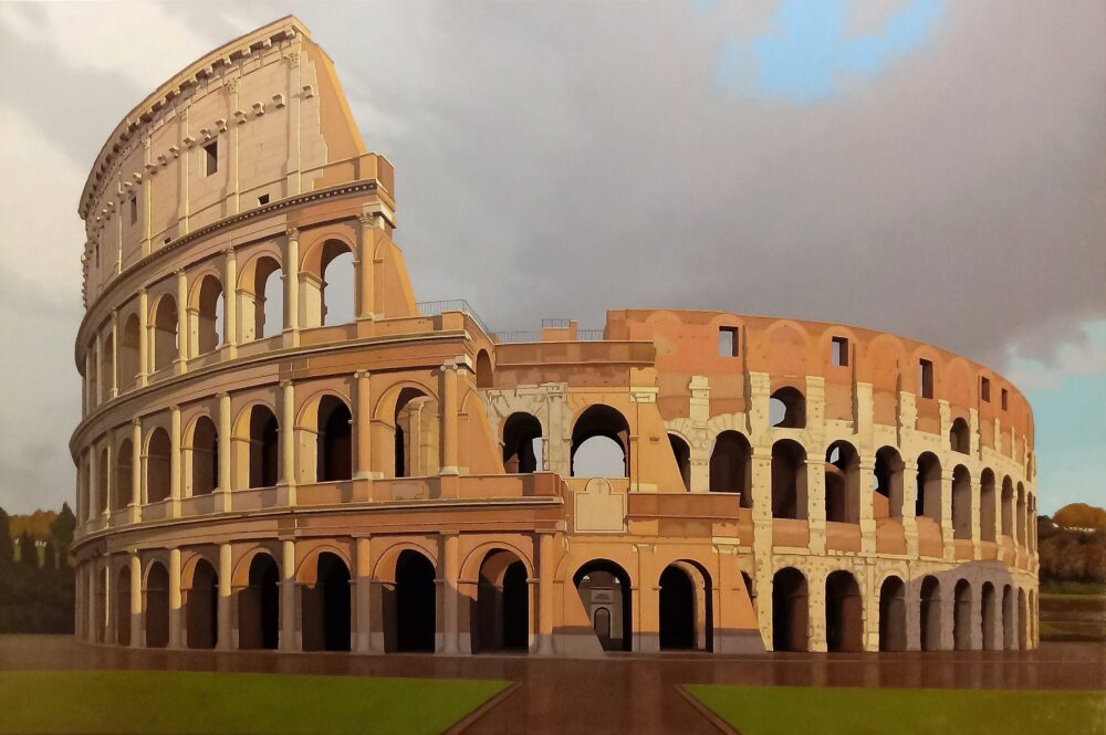 Mauro Reggio, Colosseo. Olio su tela, 120x180 cm, 2020