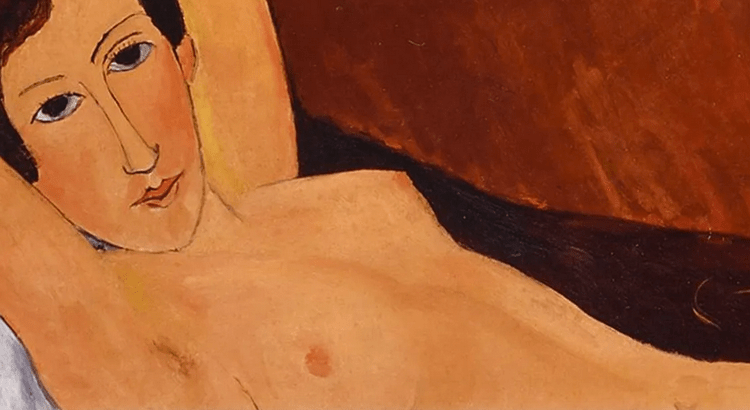 Particolare di Nudo disteso, uno dei Modigliani esposti e Genova e sotto la lente dell'accusa