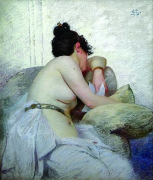  Henry Somm, La lettre, 1890, pastello, 54x44,5 cm, Collezione privata