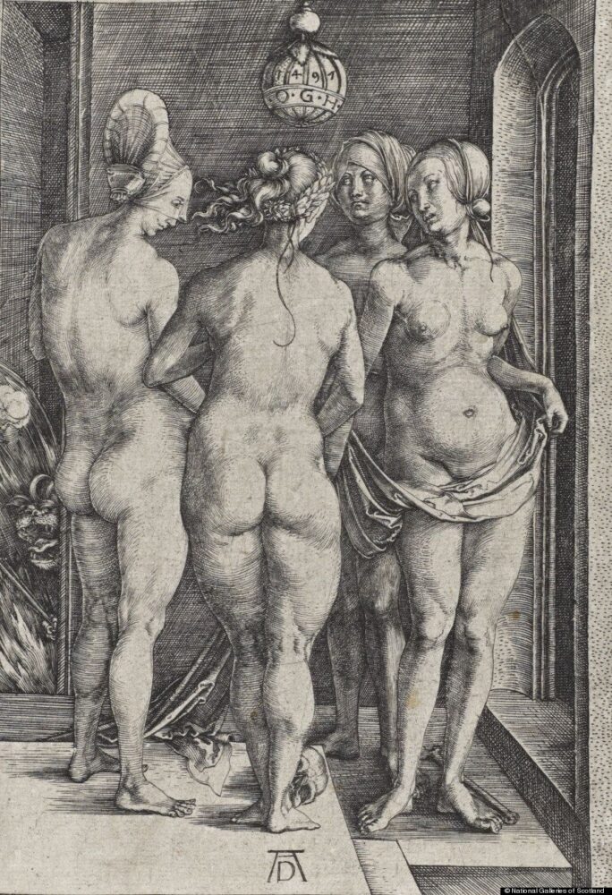 The Four Witches (Bartsch No. 75 (89), Dürer, Engraving on paper 19.00 x 13.10 cm, © National Galleries of Scotland