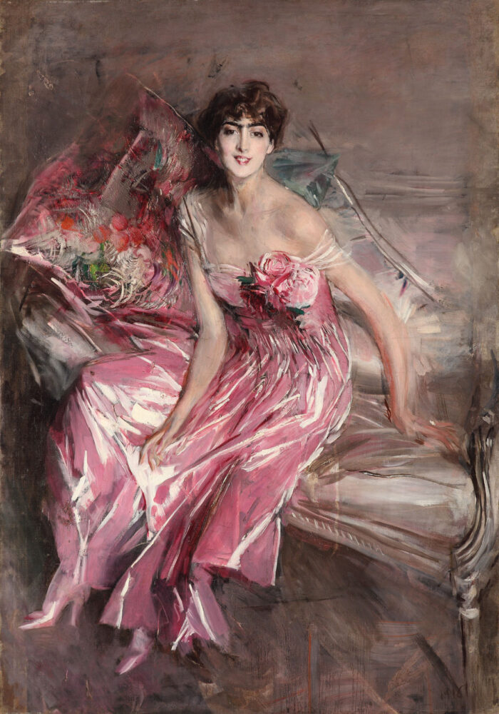 Giovani Boldini La signora in rosa (dettaglio) 1916 Museo Giovanni Boldini Ferrara