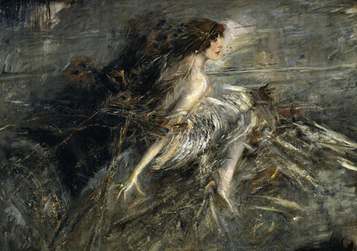 Giovanni Boldini La marchesa Luisa Casati con piume di pavone 1911-1913 Galleria Nazionale d#8217Arte Moderna e Contemporanea Roma