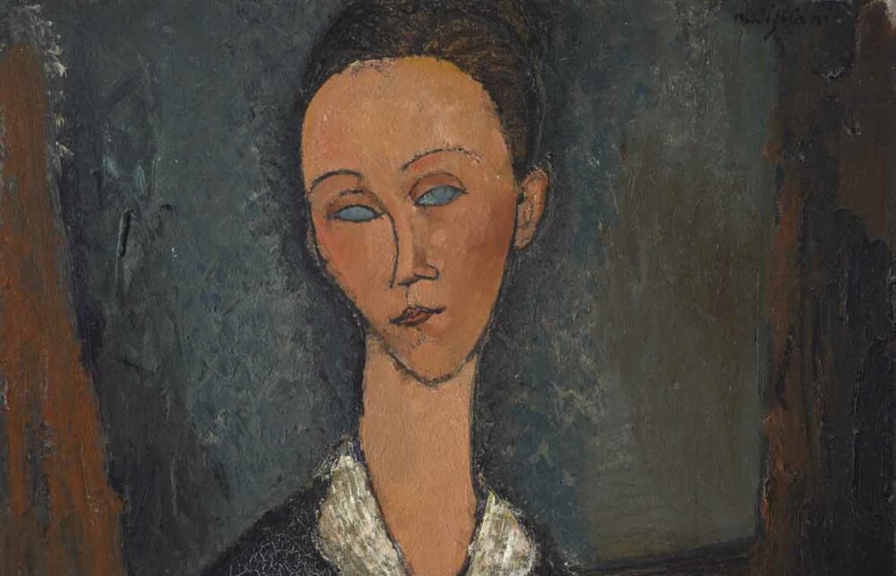 Amedeo Modigliani, Femme au col blanc, 1917, olio su tela (particolare)