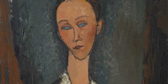Amedeo Modigliani, Femme au col blanc, 1917, olio su tela (particolare)
