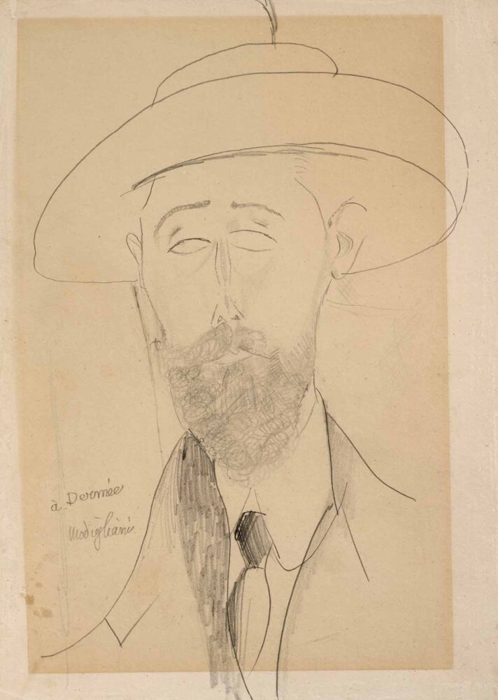 Amedeo Modigliani, Portrait de Paul Dermée, circa 1918-1920, matita su carta
