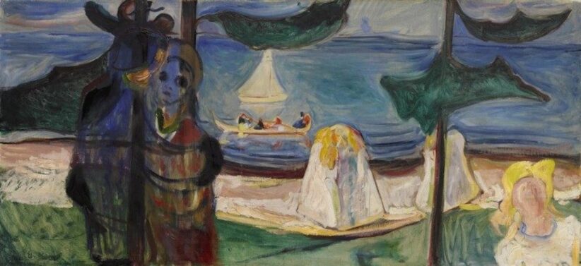 Edvard Munch, Summer Day or Embrace on the Beach (The Linde Frieze) (1904, foto Sotheby’s)