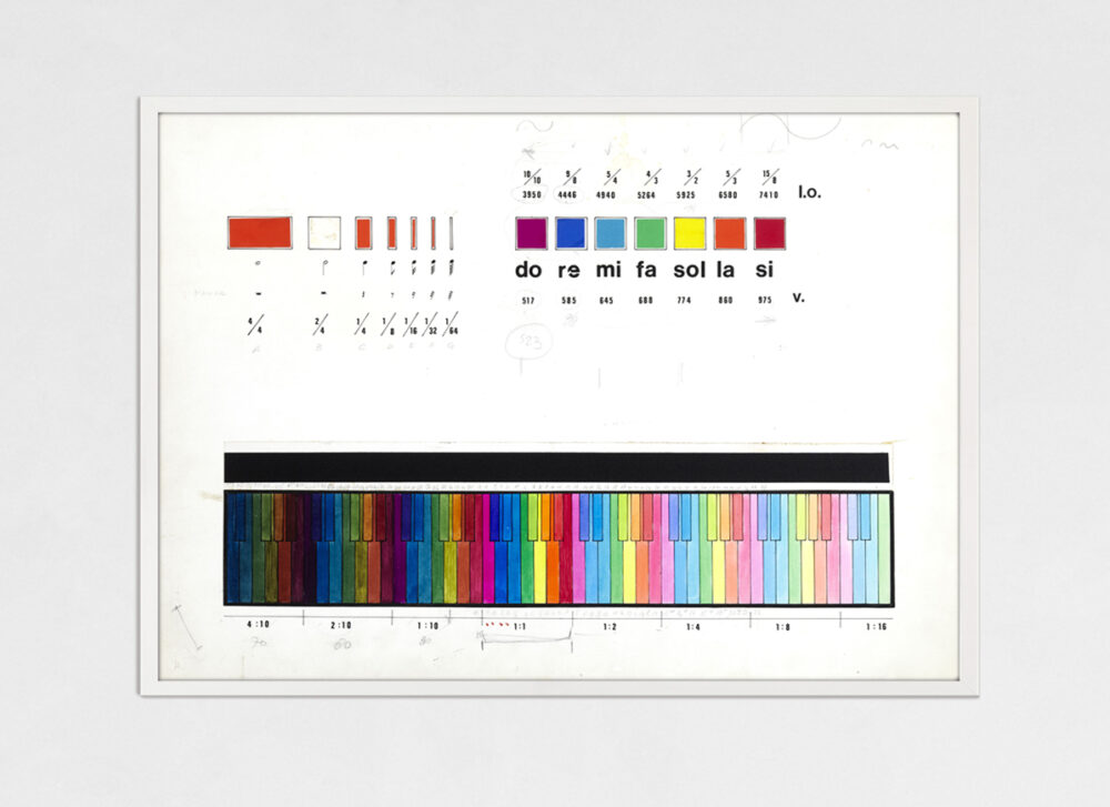 LUIGI VERONESI, Studio, 1969-70, collage, acquarello e china su cartoncino, 36,5x51 cm