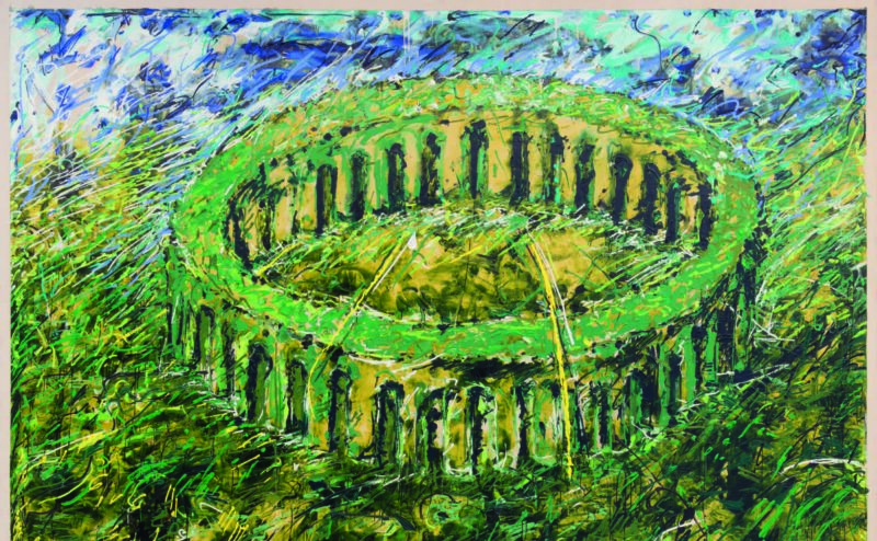 Mario Schifano Osservatorio, 1985 acrilico e smalto su tela , 300 x 400 cm Collezione Emilio Mazzoli, Modena © MARIO SCHIFANO, by SIAE 202 1 Foto ph©RolandoPaoloGuerzon