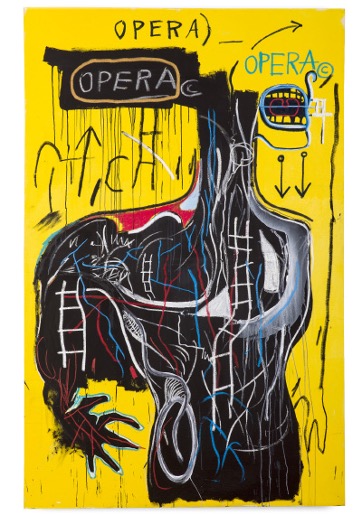 Jean-Michel Basquiat, Anybody speaking words - 1982 Acrylic and Pastel on canvas 244 x 156 cm