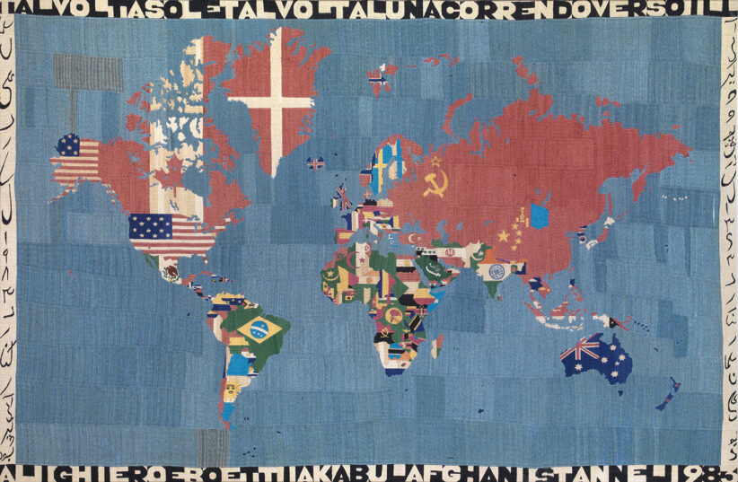 AlighieroBoetti Mappa, 1983 broderie sur tissu 115 x 78 cm